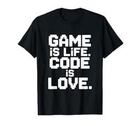 Game Is Life Code Is Love Techie Gamer Humor Camiseta