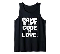 Game Is Life Code Is Love Techie Gamer Humor Camiseta sin Mangas