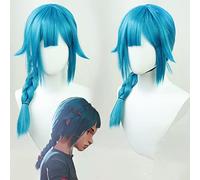 Game Kid Jinx Baobao Cosplay Wig for Unisex Women Girl 60cm Blue Braided Halloween Christmas Party Cosplay Props Gift