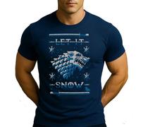 Game Let it Snow of Thrones | Ugly Christmas Christmas - Camiseta para hombre, azul marino, S
