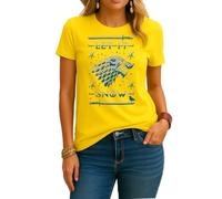Game Let it Snow of Thrones | Ugly Christmas Sweater Navidad Sudadera Mujer Camiseta, amarillo, S