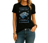 Game Let it Snow of Thrones | Ugly Christmas Sweater Navidad Sudadera Mujer Camiseta, Negro , S