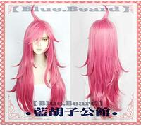 Game LOL Katarina Du Couteau Wigs Long Fushia Heat Resistant Synthetic Hair Cosplay Wigs + Wig Cap
