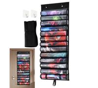 Game Mat Holder, Games Accessories Organizer, 38.19x15.75 Inches Bag with Transparent Slots, Home Room Door Wall, Wall Hanging Storage Display for Family Gathering, Birthday Party, Play Area Use