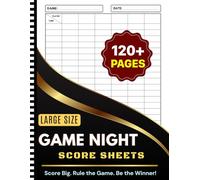 Game Night Score Sheets: Large Simple Score Pads for Card Games, Board Games, and More |120+ Pages 8.5 x11 inches