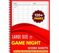 Game Night Score Sheets: Large Simple Score Pads for Card Games, Board Games, and More |120+ Pages 8.5 x11 inches