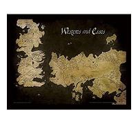Game of Thrones, 30 x 40 cm, Mapa Antiguo de Westeros y Essos, impresión enmarcada