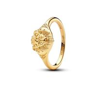 Game of Thrones Anillo con forma de león Lannister chapado en oro de 14 quilates, talla 58