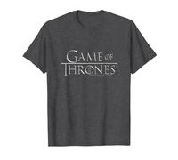 Game of Thrones Chrome Logo Camiseta, Hombre, Jaspeado Oscuro, M