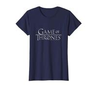 Game of Thrones Chrome Logo Camiseta, Mujer, Azul Marino, XL