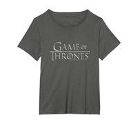 Game of Thrones Chrome Logo Camiseta, Mujer Tallas Grandes, Asfalto, 2XL Grande