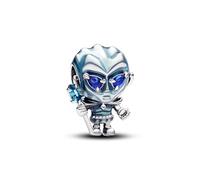 Game of Thrones Dije con diseño de Caminante blanco en plata de ley con cristal verde helado, azul estelar y esmalte azul claro