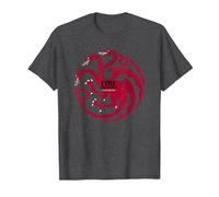 Game of Thrones Fire and Blood Camiseta, Hombre, Jaspeado Oscuro, XXL