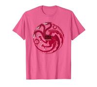 Game of Thrones Fire and Blood Camiseta, Hombre, Rosa Jaspeado, XXL