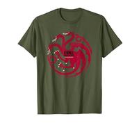 Game of Thrones Fire and Blood Camiseta, Hombre, Verde Oliva, 3XL