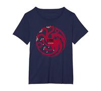 Game of Thrones Fire and Blood Camiseta, Mujer Tallas Grandes, Azul Marino, 2XL Grande