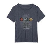 Game of Thrones For The Throne Sigils Camiseta, Mujer Tallas Grandes, Azul Jaspeado, 3XL Grande