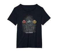 Game of Thrones For The Throne Sigils Camiseta, Mujer Tallas Grandes, Negro, 1XL Grande
