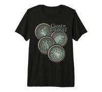 Game of Thrones House Sigils Stacked Coins Camiseta Premium