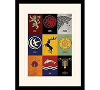 Game of Thrones (Sigils 30 x 40 cm montado y Enmarcado, 16 x 12 Inches