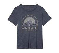 Game of Thrones Winterfell Camiseta, Mujer Tallas Grandes, Azul Jaspeado, 3XL Grande
