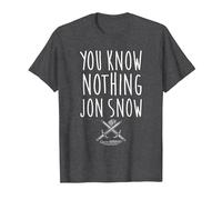 Game of Thrones You Know Nothing Camiseta, Hombre, Jaspeado Oscuro, 4XL