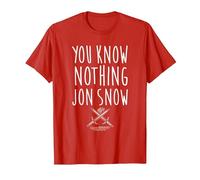 Game of Thrones You Know Nothing Camiseta, Hombre, Rojo, XXL