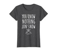 Game of Thrones You Know Nothing Camiseta, Mujer, Jaspeado Oscuro, 3XL