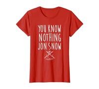 Game of Thrones You Know Nothing Camiseta, Mujer, Rojo, XS