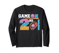 Game On 2nd Grade Boy Baseball Ice Cream Drip Back to School Manga Larga