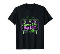 Game On Big Dill Pickleball Retro Neon Marcador Camiseta