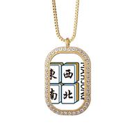 Game Orientation North South East West - Collar con colgante de diamantes de cristal dorado