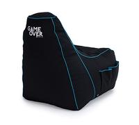 Game Over 8Bit Silla Video Juegos Puff Pera Mini para Niños | Sala de Juegos | Bolsillos Laterales para Controles |Soporte para Auriculares | Diseño Ergonómico (Hoja del Lich)