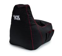 Game Over 8Bit Silla Video Juegos Puff Pera Mini para Niños | Sala de Juegos | Bolsillos Laterales para Controles |Soporte para Auriculares | Diseño Ergonómico (Carmesí Eléctrico)