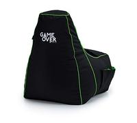 Game Over 8Bit Silla Video Juegos Puff Pera Mini para Niños | Sala de Juegos | Bolsillos Laterales para Controles |Soporte para Auriculares | Diseño Ergonómico (Esmeralda mágica)
