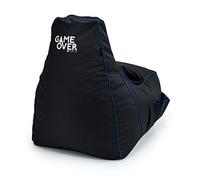 Game Over 8Bit Silla Video Juegos Puff Pera Mini para Niños | Sala de Juegos | Bolsillos Laterales para Controles |Soporte para Auriculares | Diseño Ergonómico (Relámpago Cerúleo)