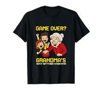 Game Over Grandma Retro Arcade Botón de Reinicio Diseño Camiseta