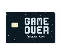Game Over - Insert Coin Tarjetas de Crédito Pegatinas Tarjetas de Crédito Tarjetas de Crédito Divertidas Pegatinas (Chip Pequeño)