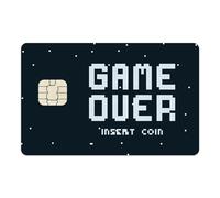 Game Over - Insert Coin Tarjetas de Crédito Pegatinas Tarjetas de Crédito Tarjetas de Crédito Funny Gaming Pegatinas (chip grande)