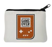 Game Over - Monedero de neopreno para consola de videojuegos retro, 10 x 11 cm, color blanco, White, Talla única
