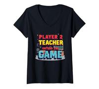 Game Over Regreso a la Escuela: el Maestro entró en el Juego Camiseta Cuello V, Mujer, Negro, L