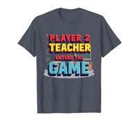Game Over Regreso a la Escuela: el Maestro entró en el Juego Camiseta, Hombre, Azul Jaspeado, XL