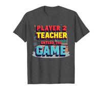 Game Over Regreso a la Escuela: el Maestro entró en el Juego Camiseta, Hombre, Jaspeado Oscuro, M