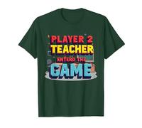 Game Over Regreso a la Escuela: el Maestro entró en el Juego Camiseta, Hombre, Verde Bosque, 3XL
