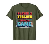 Game Over Regreso a la Escuela: el Maestro entró en el Juego Camiseta, Hombre, Verde Oliva, XXL