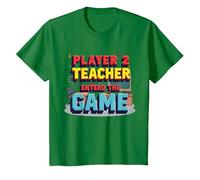 Game Over Regreso a la Escuela: el Maestro entró en el Juego Camiseta, Niños, Verde Kelly, 12 años