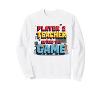 Game Over Regreso a la Escuela: el Maestro entró en el Juego Sudadera, Unisex para Adultos, Blanco, S