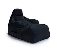 Game Over Silla para Reposar Puff Pera para Video Juegos | Sala Interior | Bolsillos Laterales para Controles | Soporte para Auriculares | Diseño Ergonómico (Relámpago Cerúleo)