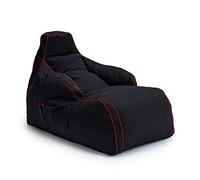 Game Over Silla para Reposar Puff Pera para Video Juegos | Sala Interior | Bolsillos Laterales para Controles | Soporte para Auriculares | Diseño Ergonómico (Carmesí Eléctrico)