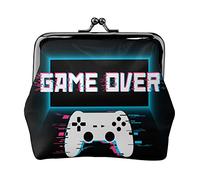 Game Over Wallet para Mujer Monedero Kiss Lock Change Monedero Monedero Tarjetero Hebilla Monedero Cute Small PU Leather Pocket Wallet para Mujer Ladies Clutch Purse (Cactus)